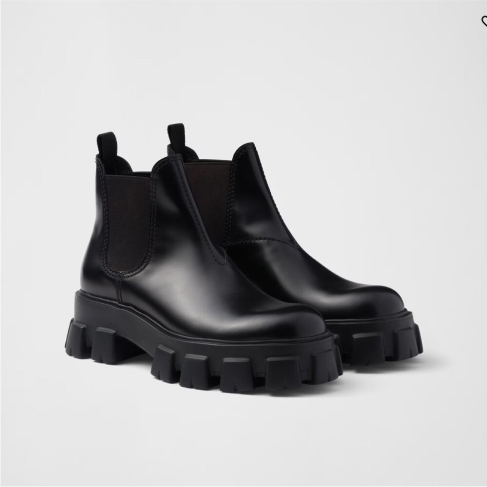 Prada NWOT Monolith Black Leather Boots